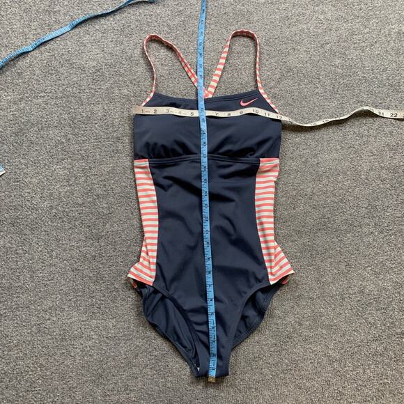 Nike Swimsuit Womens M Medium Multi Striped Crossback One Piece Padded Swimwear - Picture 4 of 10